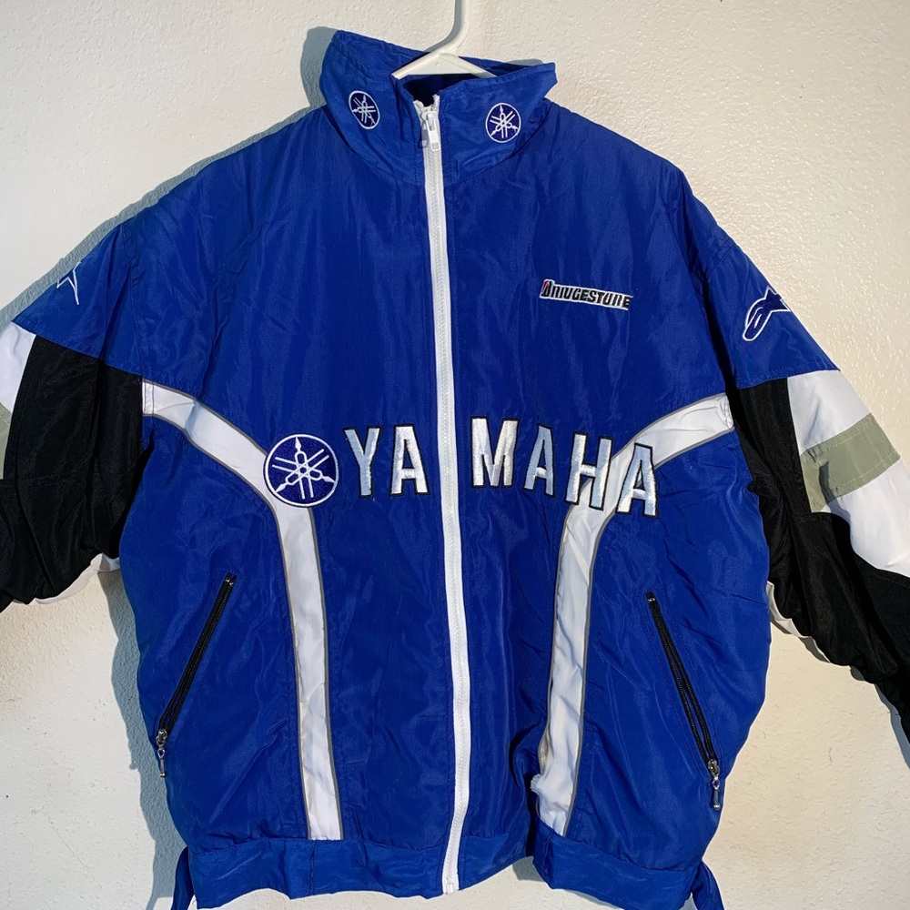 YAMAHA Blue and White Motorcycle Jacket